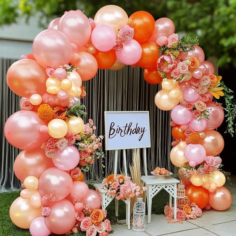 Captank double stuffed pearls rose gold balloons add luxe detail