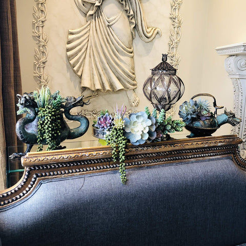 caqpo artificial succulents 15-pack durable materials withstand daily display.