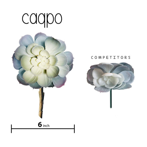 caqpo artificial succulents 15-pack hand-painted textures create a lifelike focal point.