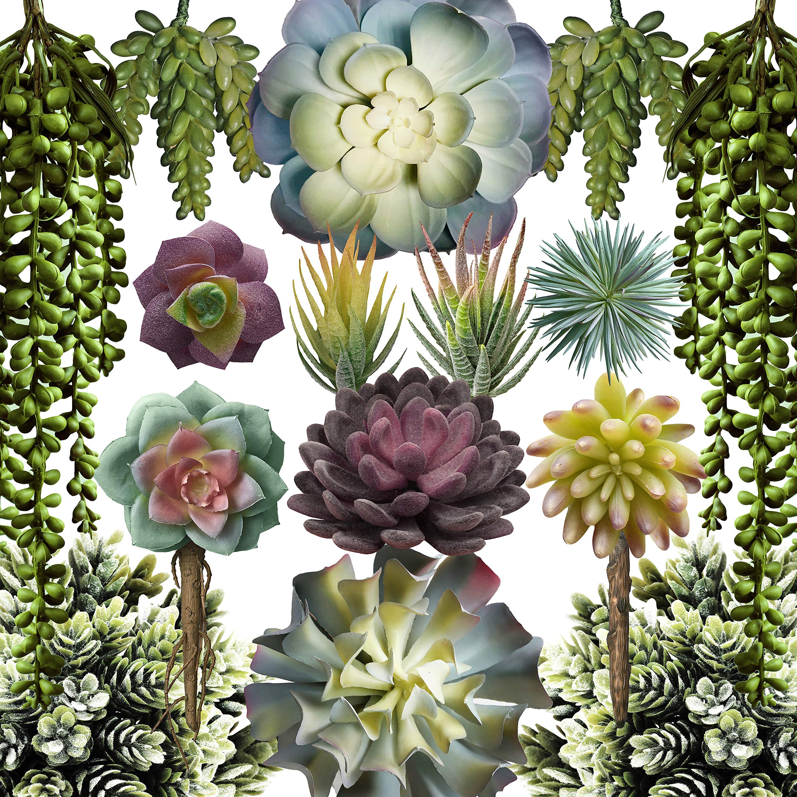 caqpo artificial succulents 15-pack varied sizes enhance any room decor.