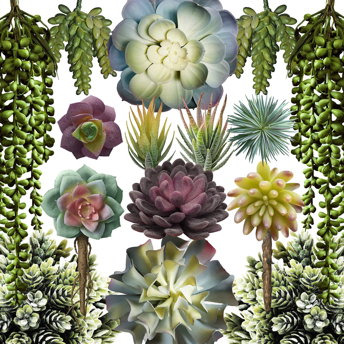 caqpo artificial succulents 15-pack varied sizes enhance any room decor.