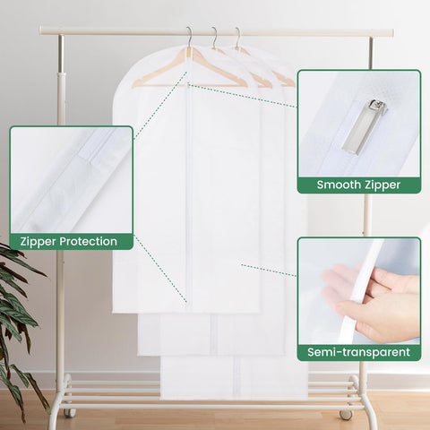 Carbrea garment bag with full-length zipper for smooth access.