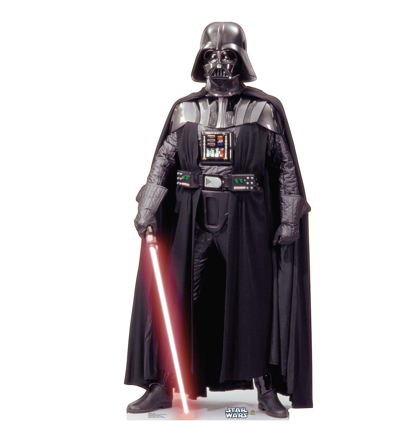 Cardboard People Darth Vader life-size cutout posing for fan photo opportunities