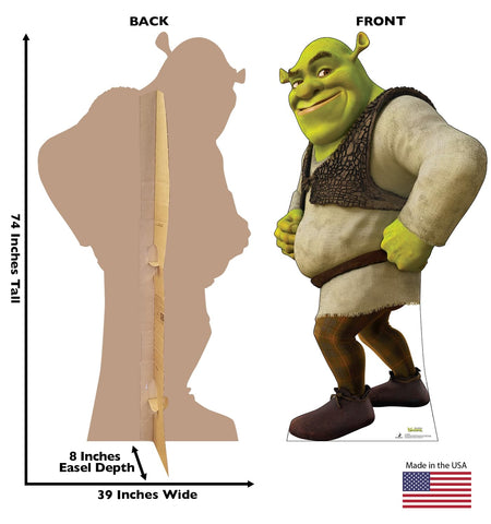 Shrek assembled from flat-pack for quick, space-saving setup.