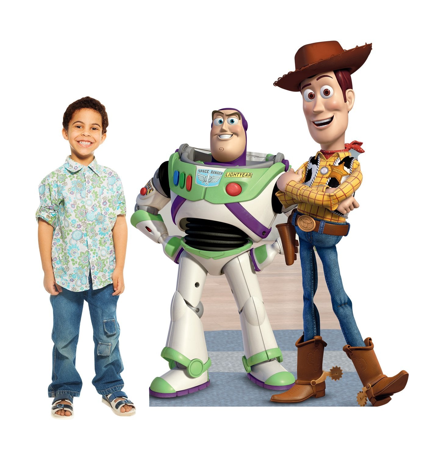 Cardboard People Toy Story cutouts display set, lightweight and reusable for quick party decor.