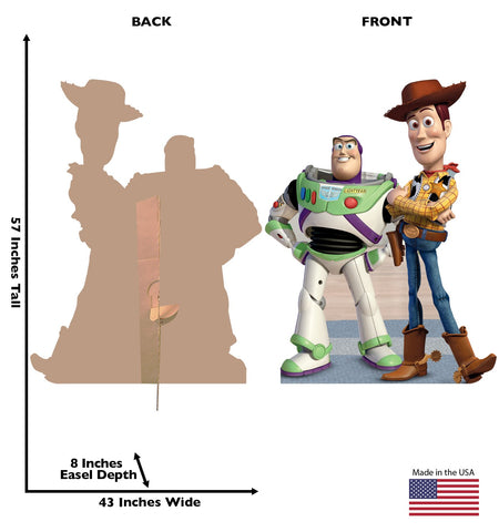 Cardboard People Woody life-size cutout standup for nostalgic Toy Story displays, ideal for events.