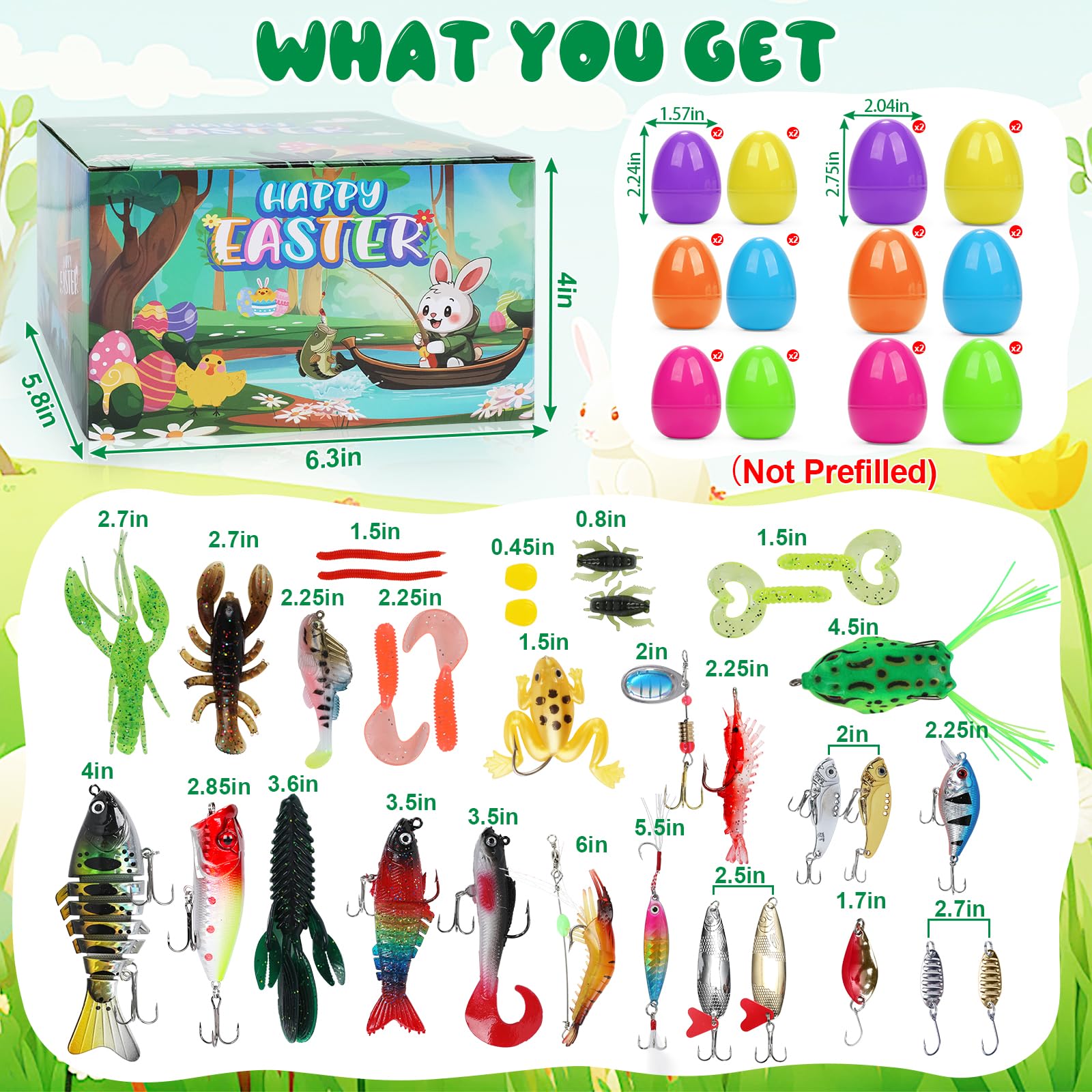 Care Royal fishing lures variety with soft plastics and spoons for Easter gifts