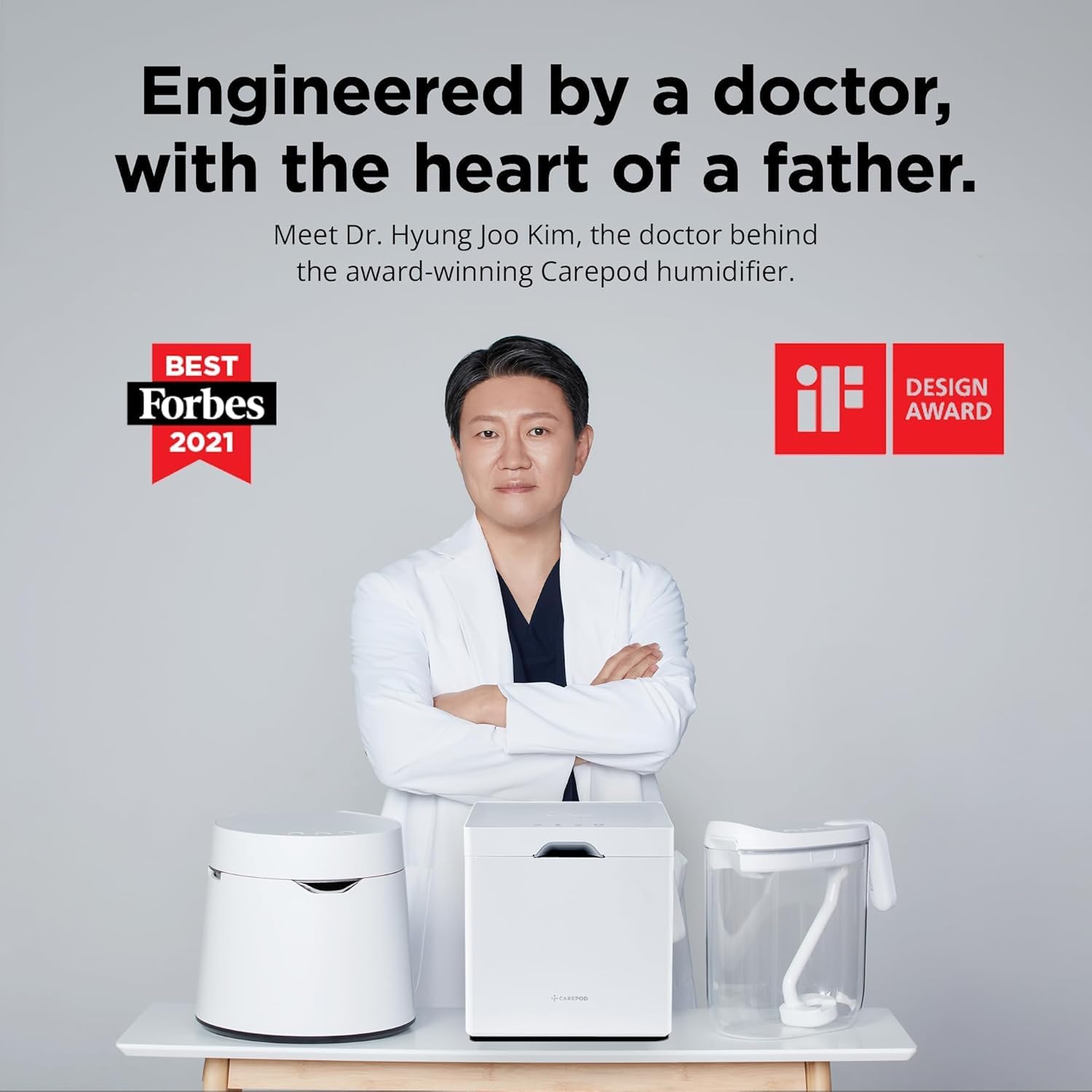 Carepod Cube Plus X50V no-filters design simplifies upkeep.