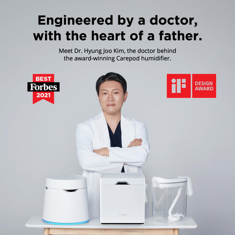 Carepod One Plus 4-liter tank provides up to 30 hours of mist.