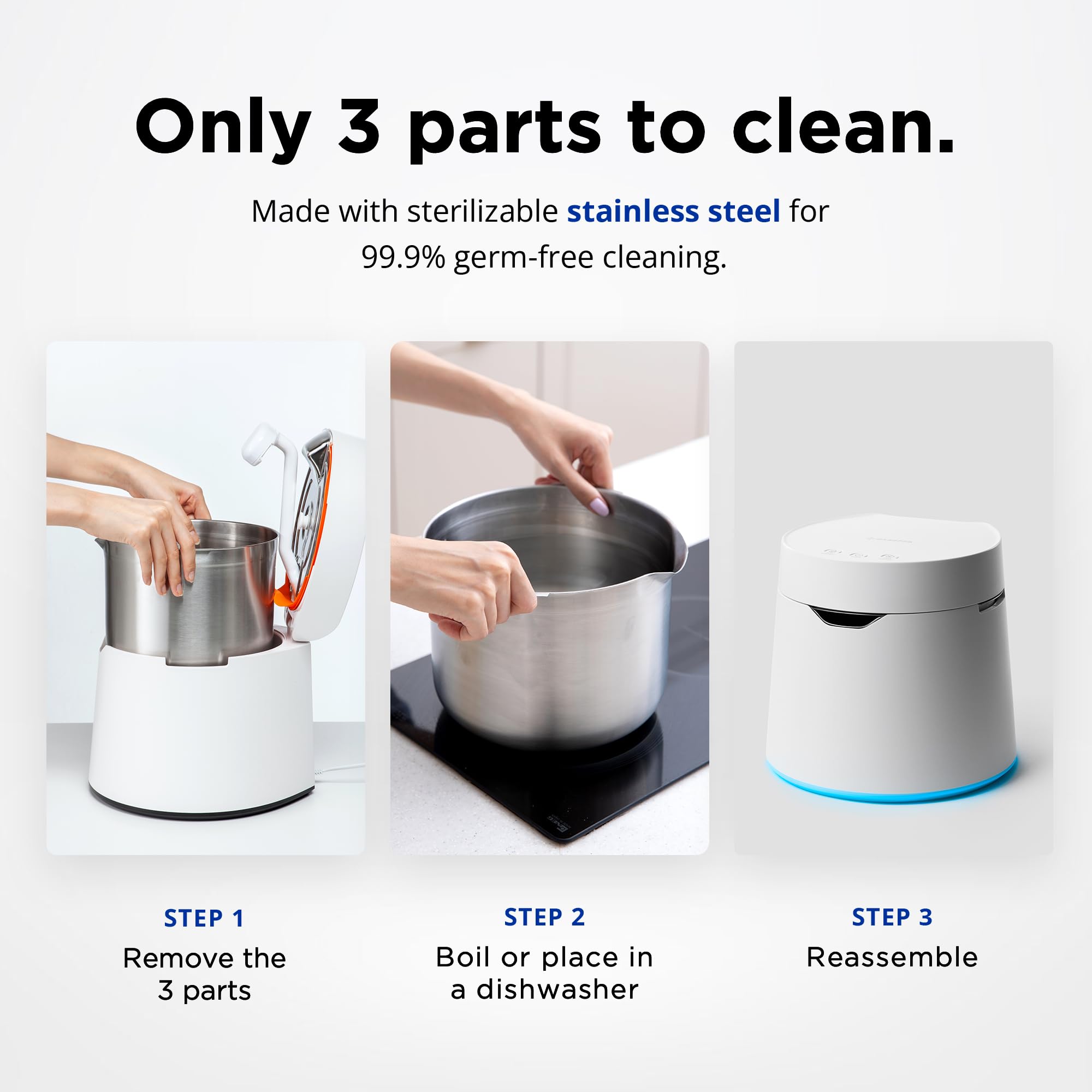 Carepod One Plus auto shut-off and water level safety feature.