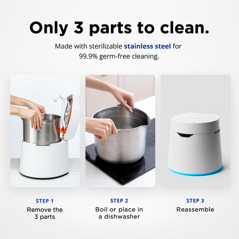 Carepod One Plus auto shut-off and water level safety feature.