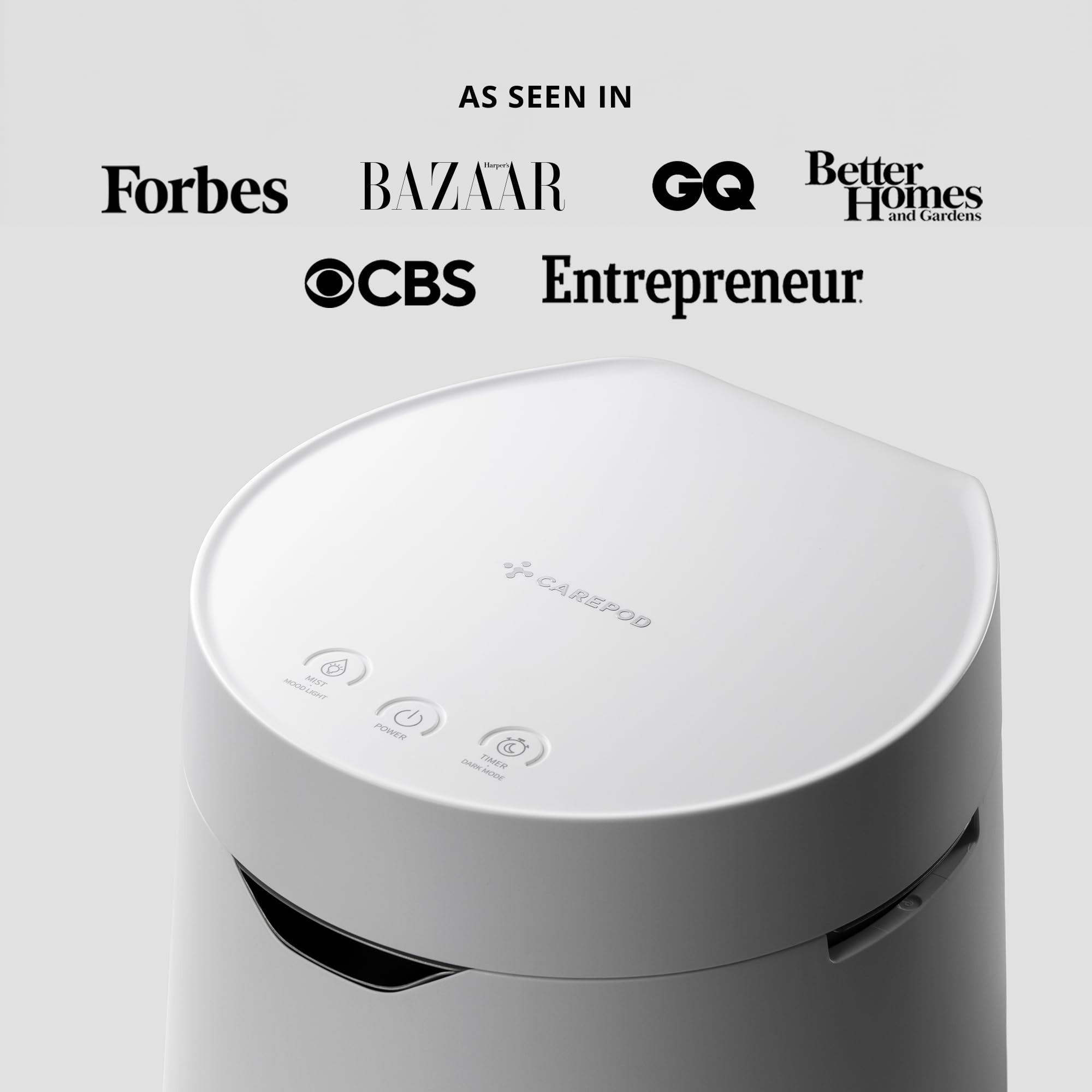 Carepod One Plus branding on the stainless steel body.