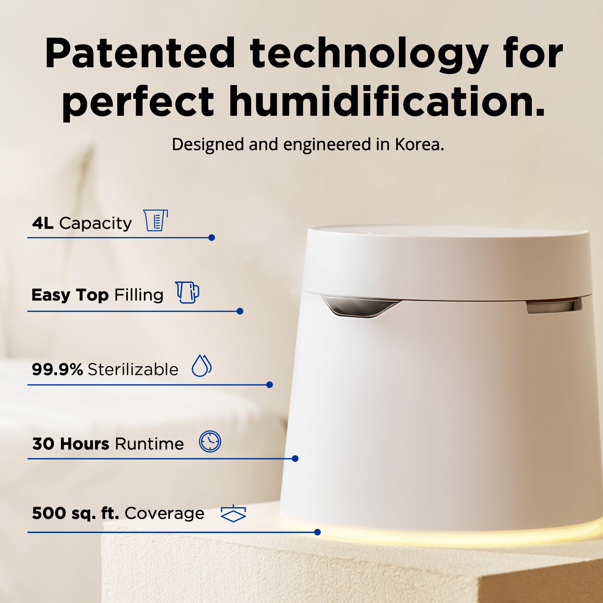 Carepod One Plus mood light shows seven colors for ambience.