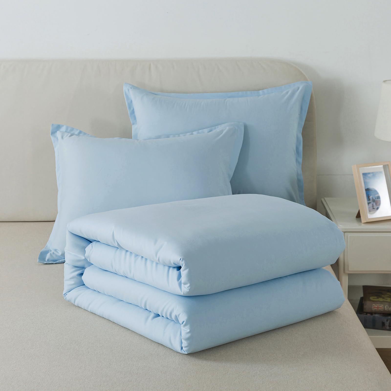 Caressma light blue comforter care instructions help maintain softness and longevity