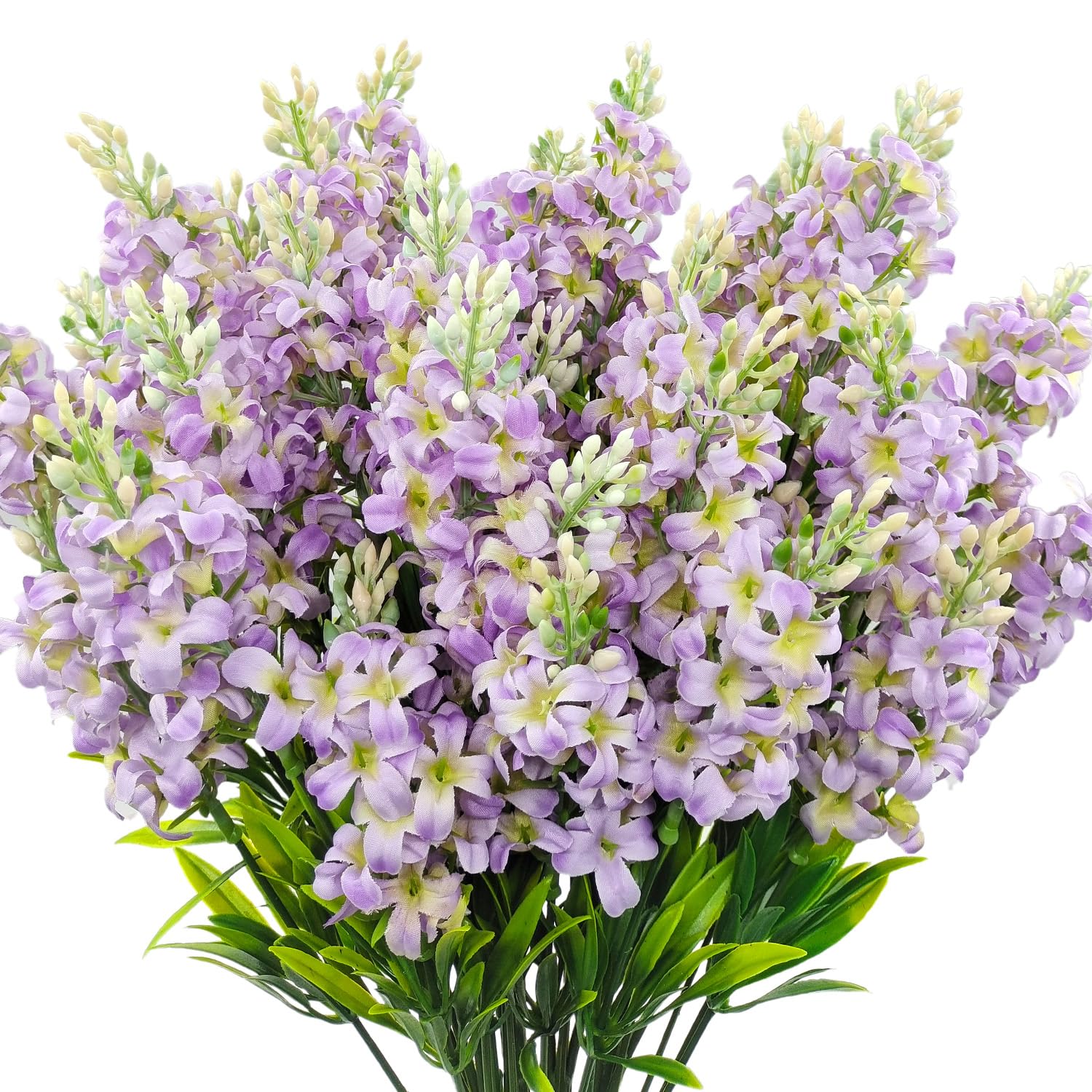 Carfoeny artificial lilacs 6-bundle close-up showing lifelike petals for year-round décor