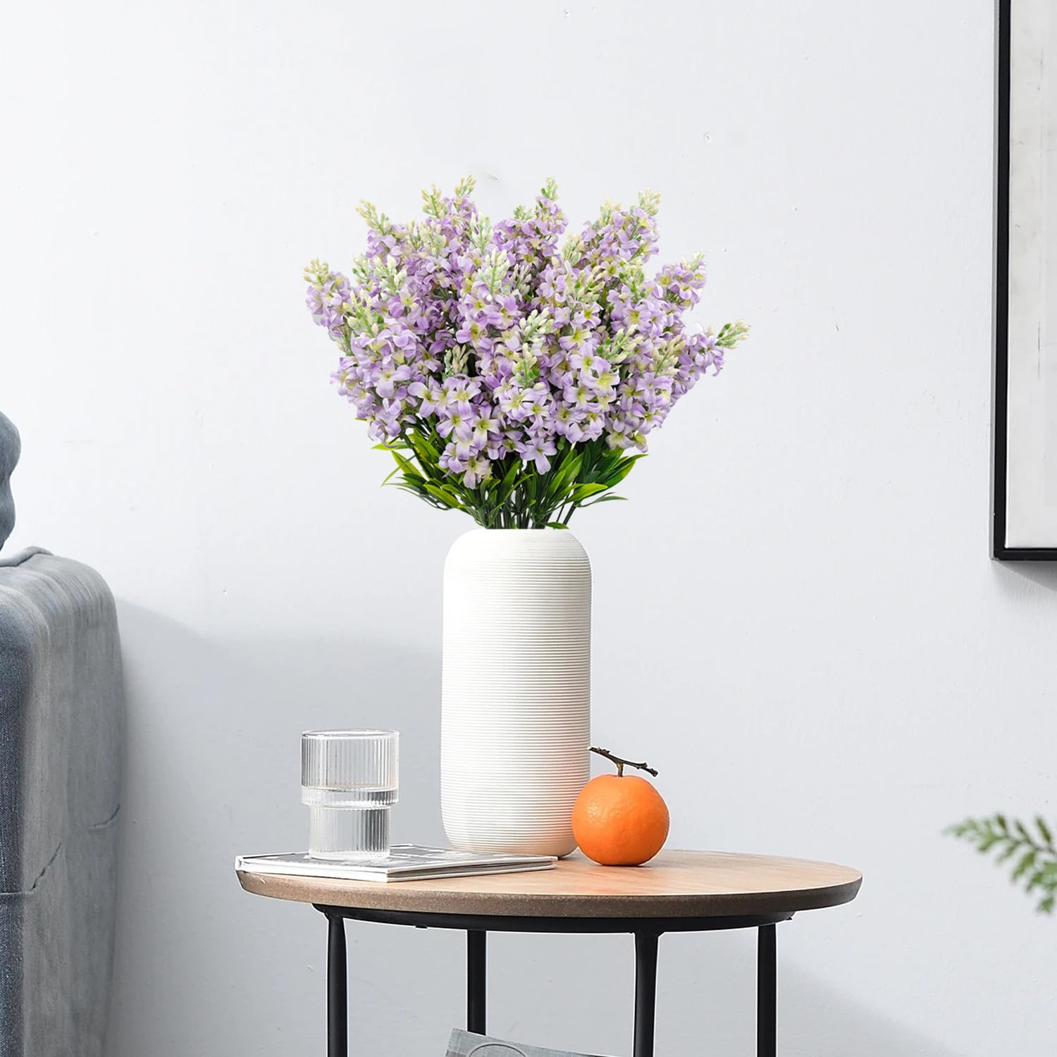 Carfoeny lilac silk flowers outdoors with UV resistance for exterior decor