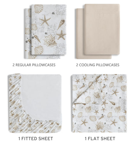 Caribbean Joe cooling pillowcase pair includes refreshing solid color covers for temperature-regulated sleep.