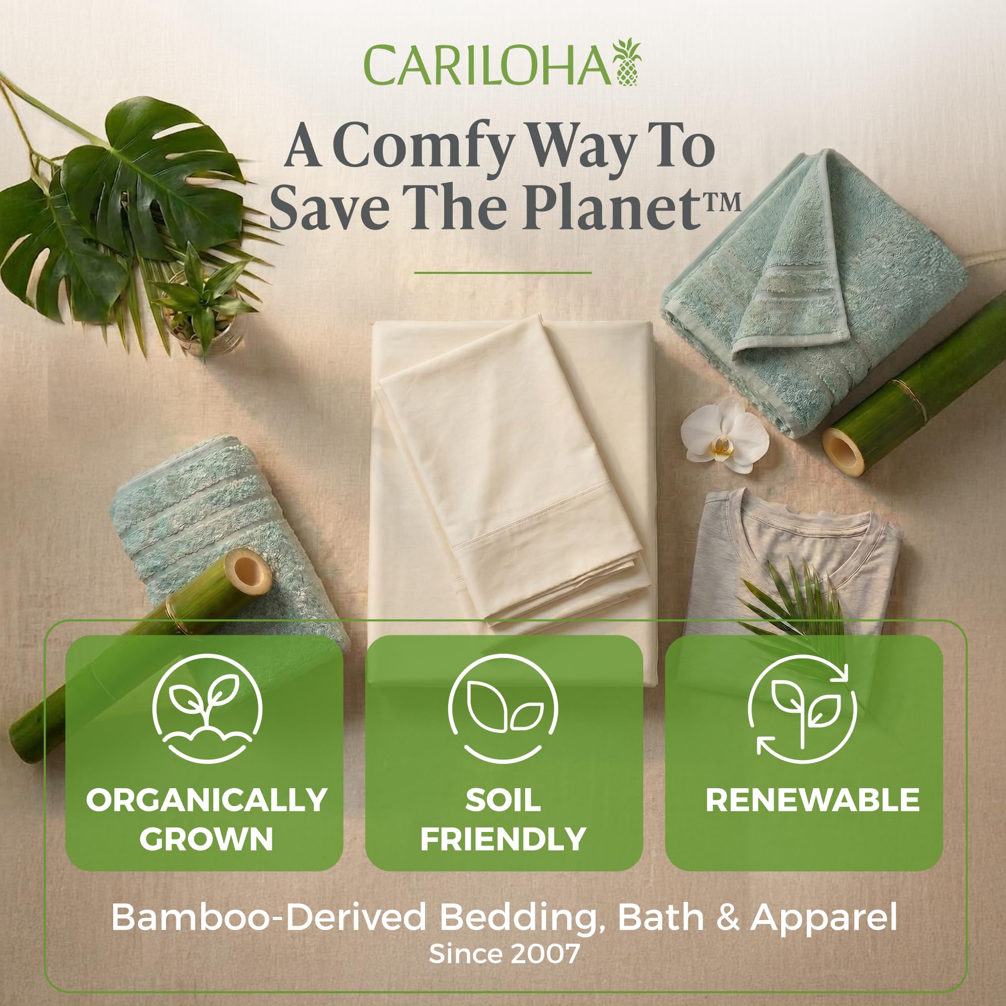 Cariloha Aloha Soft bamboo resists pilling for lasting luxury