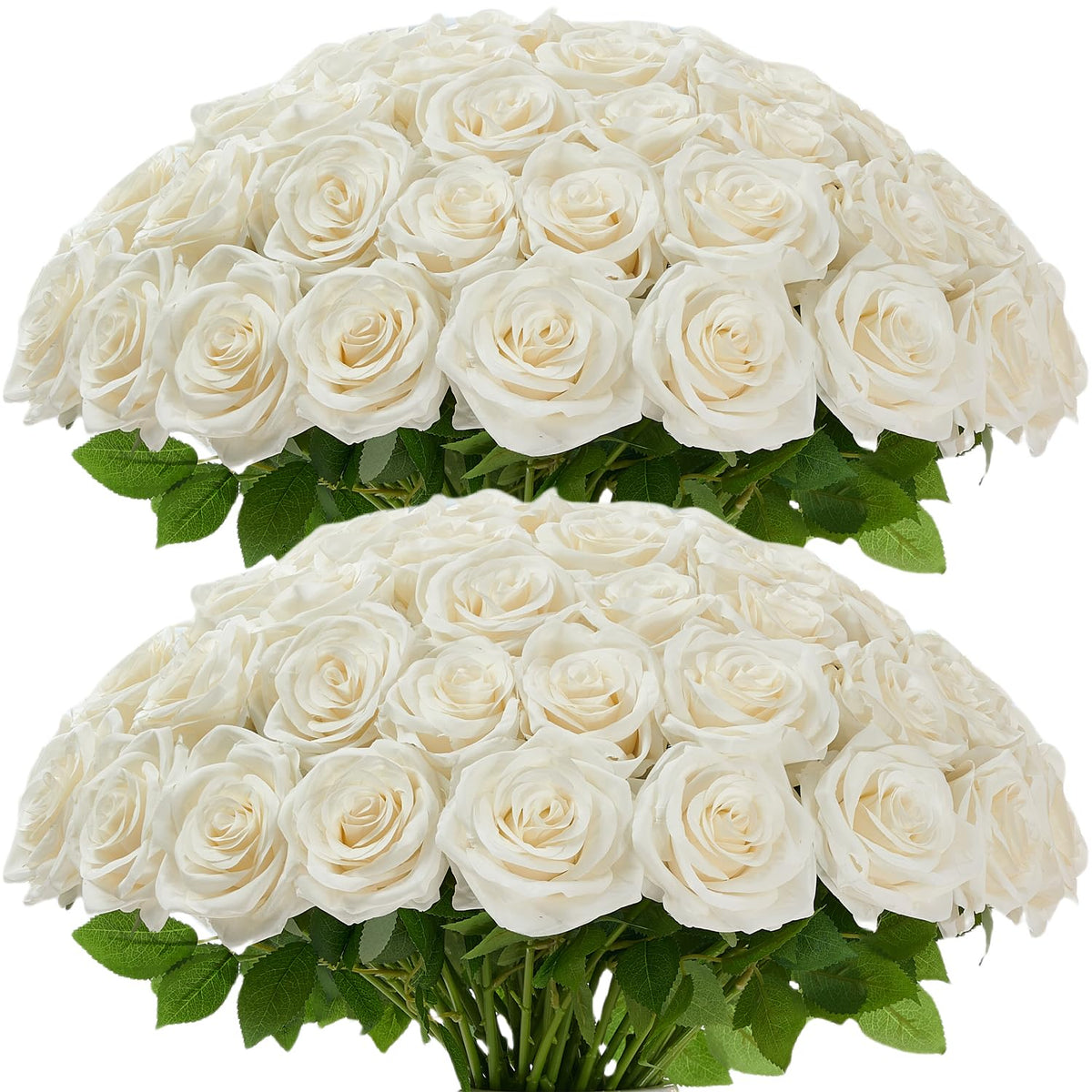 Carlita’s Blooms ivory rose 50pcs stems for elegant table centerpieces