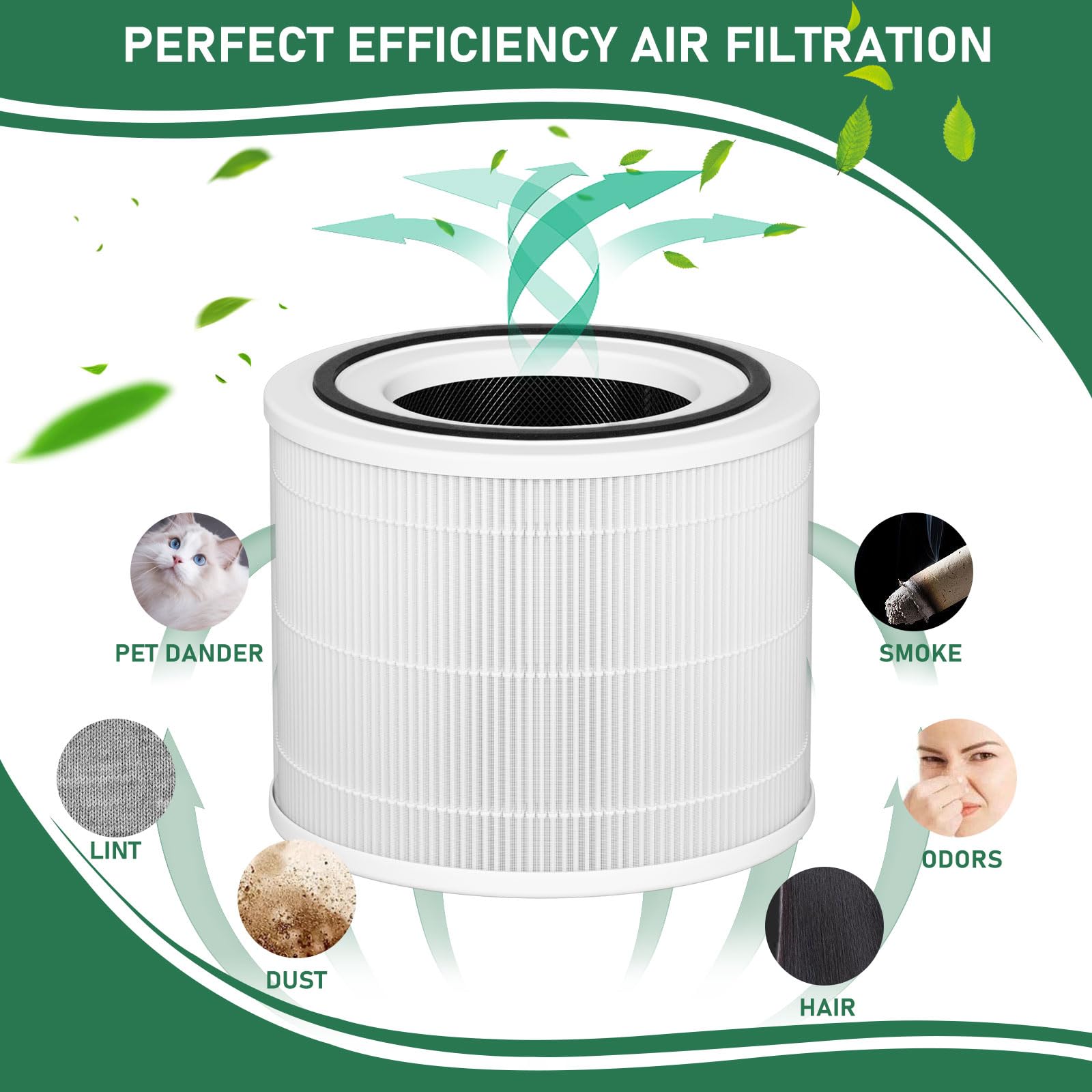 Activated carbon layer detail targets odors from pets and cooking.
