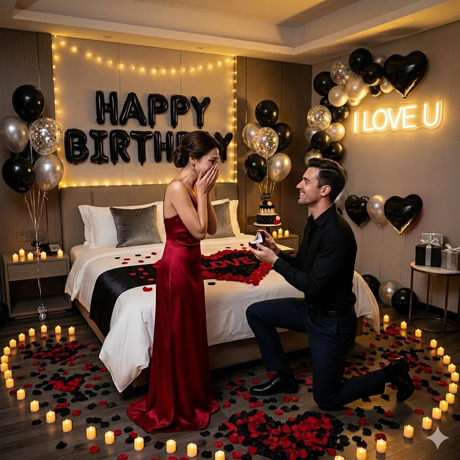 Carnira black HAPPY BIRTHDAY banner delivers bold birthday messaging.