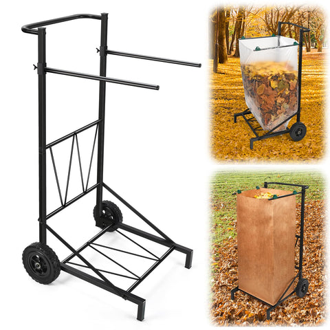 CAROD Trash Bag Holder with wheels enables easy yard cleanup and mobility.