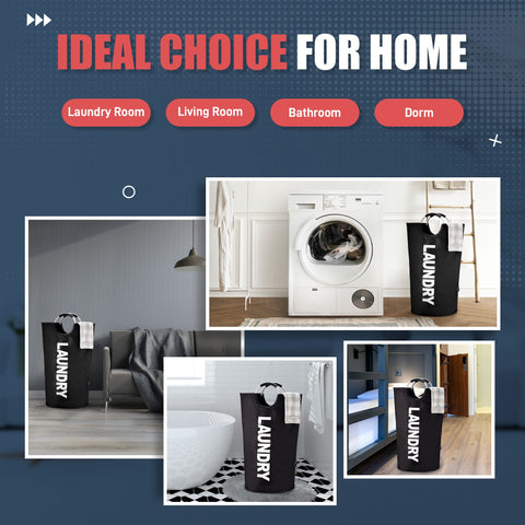 Caroeas 125L laundry bin stands upright for easy loading