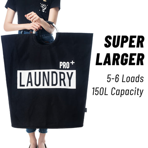 Caroeas Super Large 150L Laundry Basket Pro aluminum frame supports heavy loads.