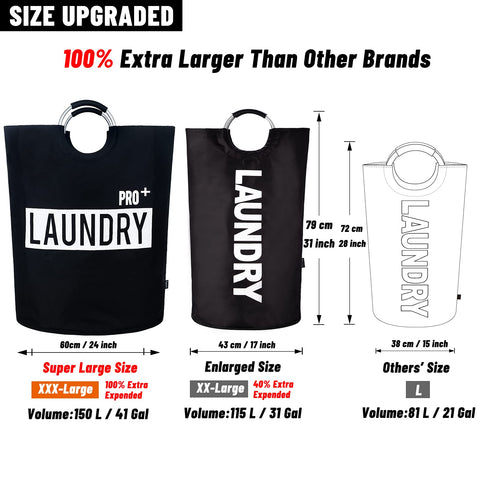 Caroeas Super Large 150L Laundry Basket Pro waterproof fabric protects fabrics from moisture.