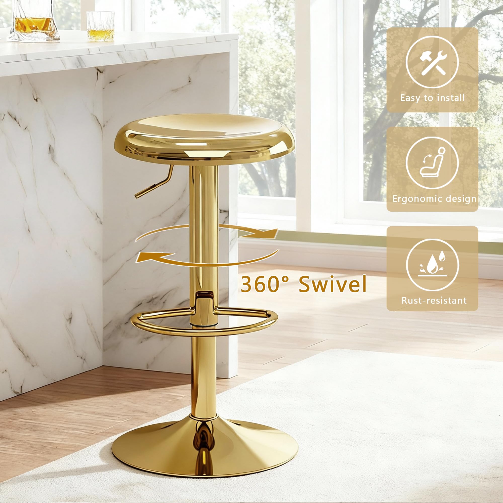CAROLMADE sturdy metal base ensures stable seating