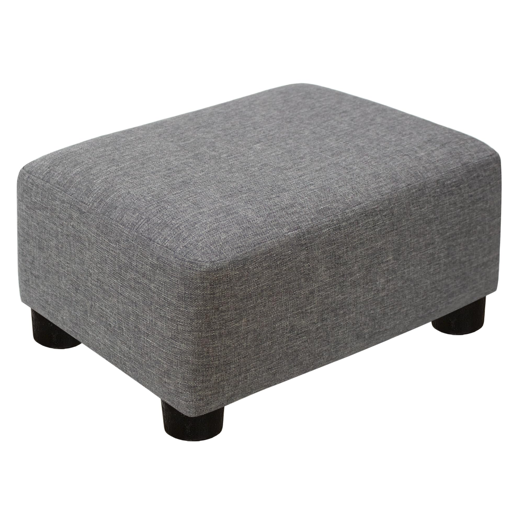 CAROLMADE small foot stool linen grey front view cushions feet for relaxed comfort
