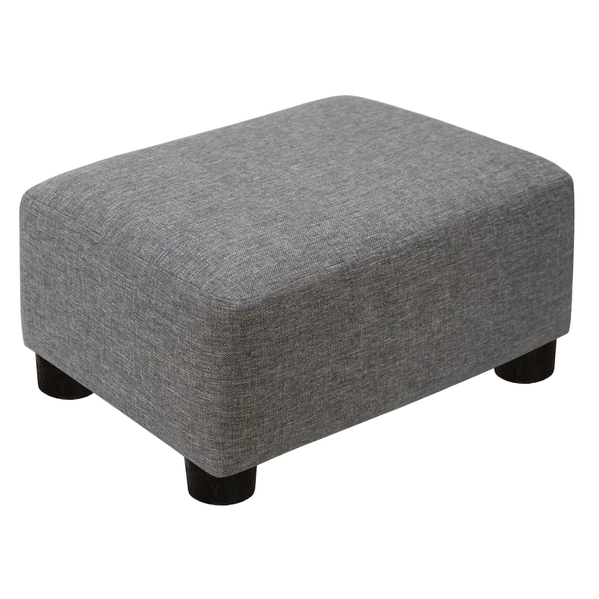 CAROLMADE small foot stool linen grey front view cushions feet for relaxed comfort