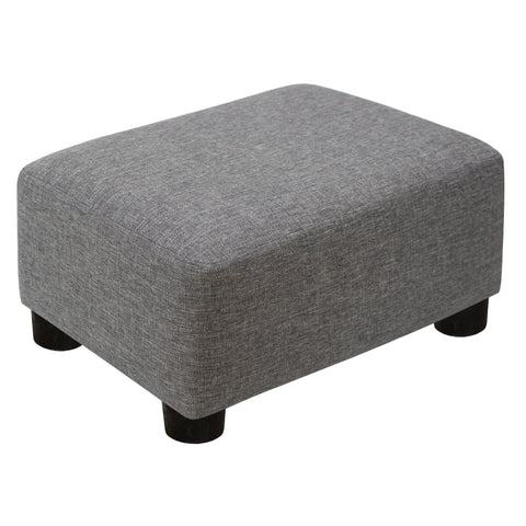 CAROLMADE small foot stool linen grey front view cushions feet for relaxed comfort