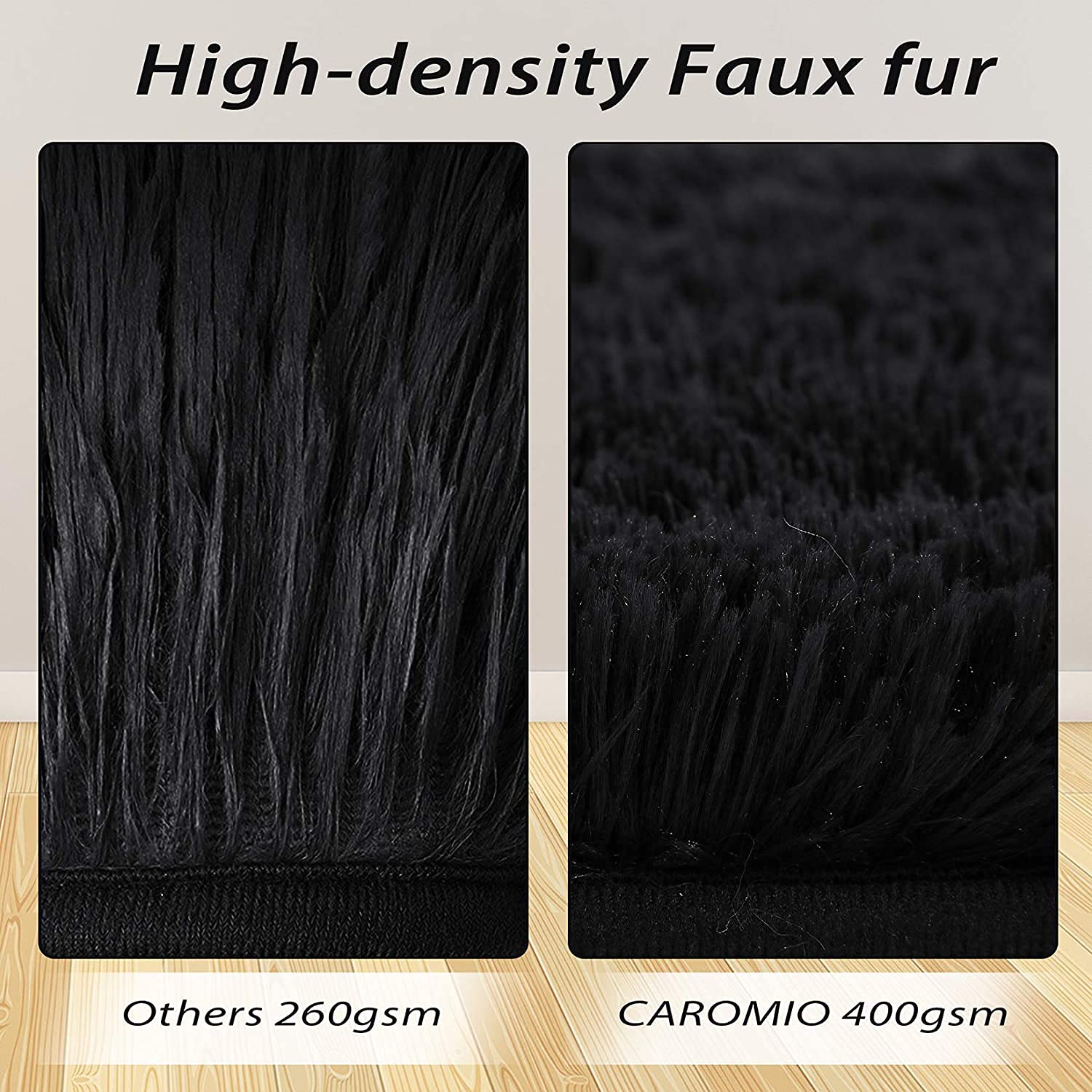 CAROMIO fluffy shag rug laid out in a living room for family gatherings