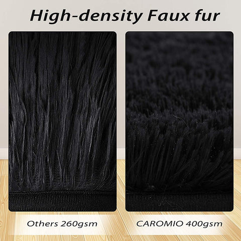 CAROMIO fluffy shag rug laid out in a living room for family gatherings
