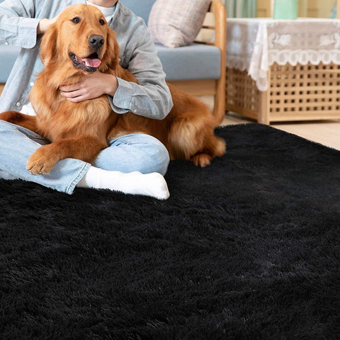 CAROMIO fluffy shag rug packaged compact for shipping and storage