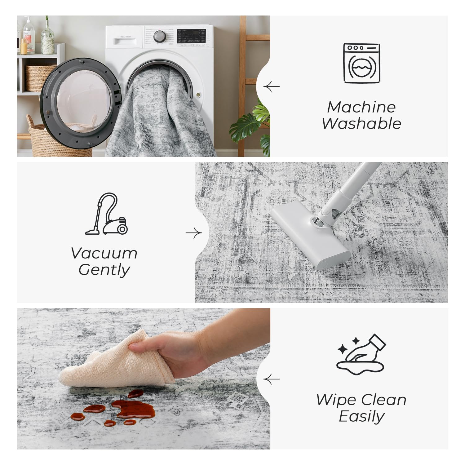 Carpelux neutral tones suit entryways, kitchens, and living areas.