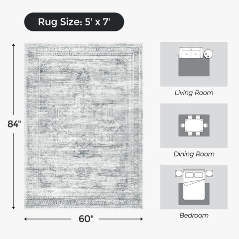 Carpelux rug featuring non-slip rubber backing for safe placement on any floor.
