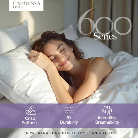 Carressa Linen 600 Series Hydrangeas collection elevates your bed with silky sateen.