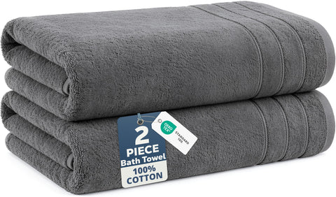 Casa Platino 100% cotton towels folded, highlighting the generous 30x60 size and plush softness.
