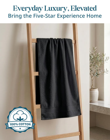 Casa Platino 16x28 inch towel size shown, providing ample coverage for hand drying