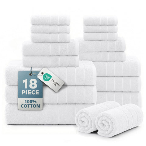 Casa Platino white bath towel set shows plush hotel-quality softness.