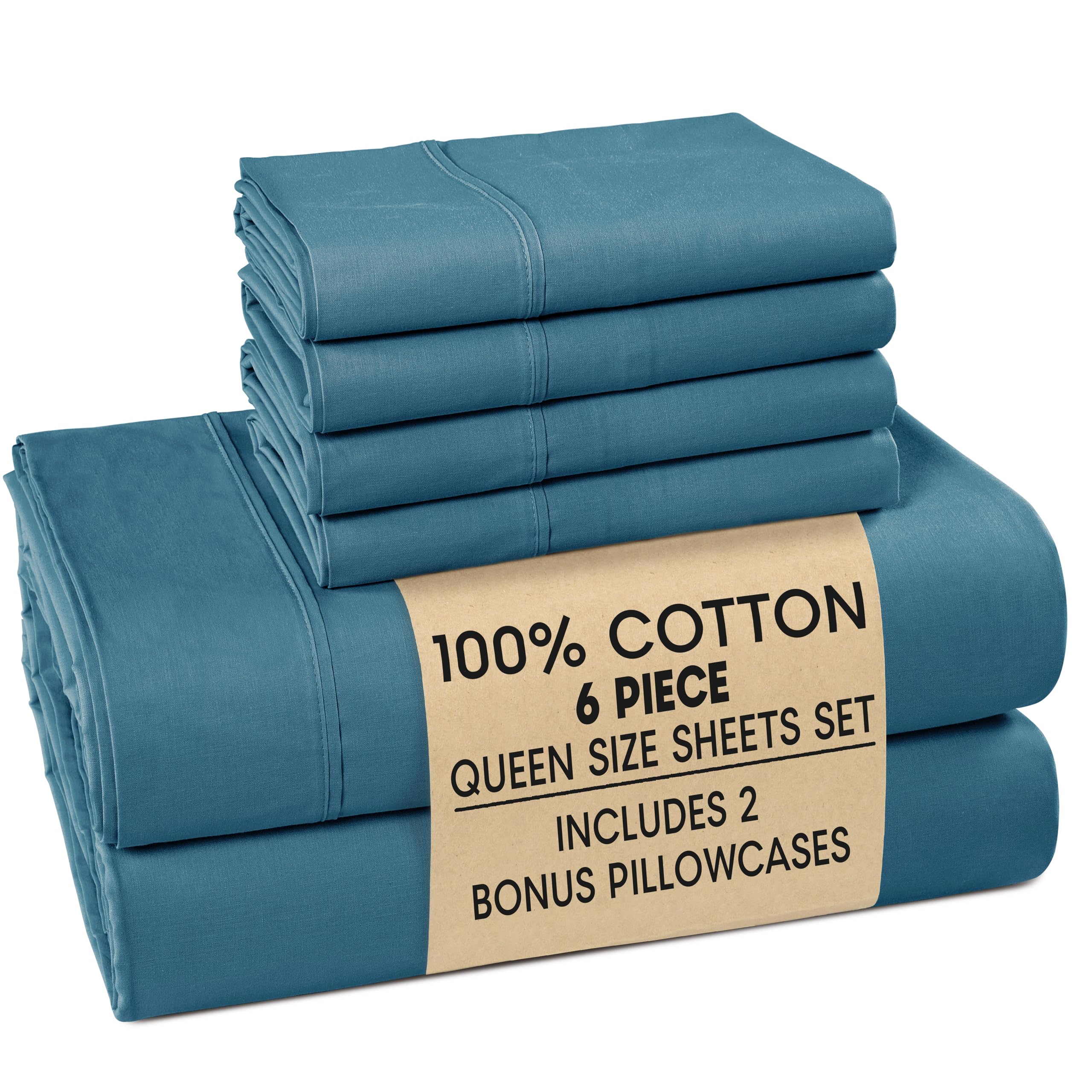 Casa Platino Blue Heaven flat sheet with crisp percale weave for cool sleep