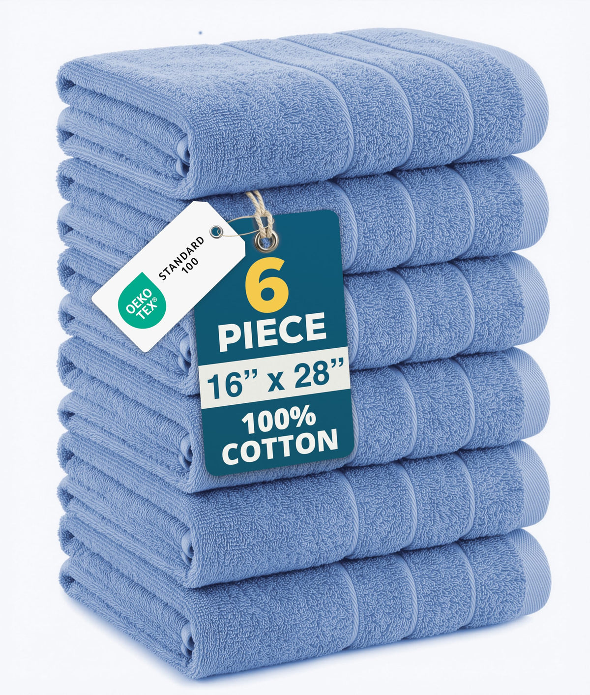 Casa Platino cerulean blue 16x28 towel, plush cotton and vibrant color.