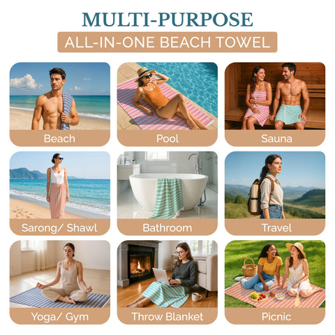 Casa Platino Coastal Carnival six-pack towels, bulk set for family trips.
