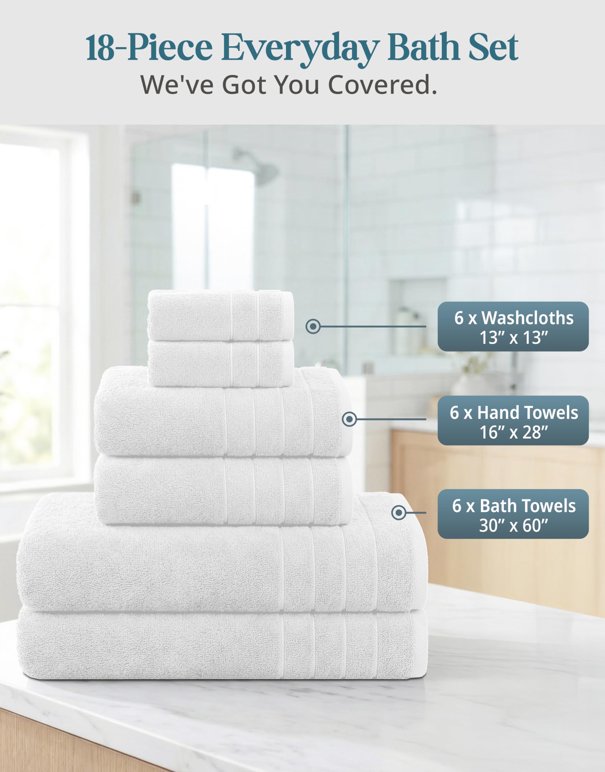 Casa Platino hand towels 16x28 inches ideal for daily use.