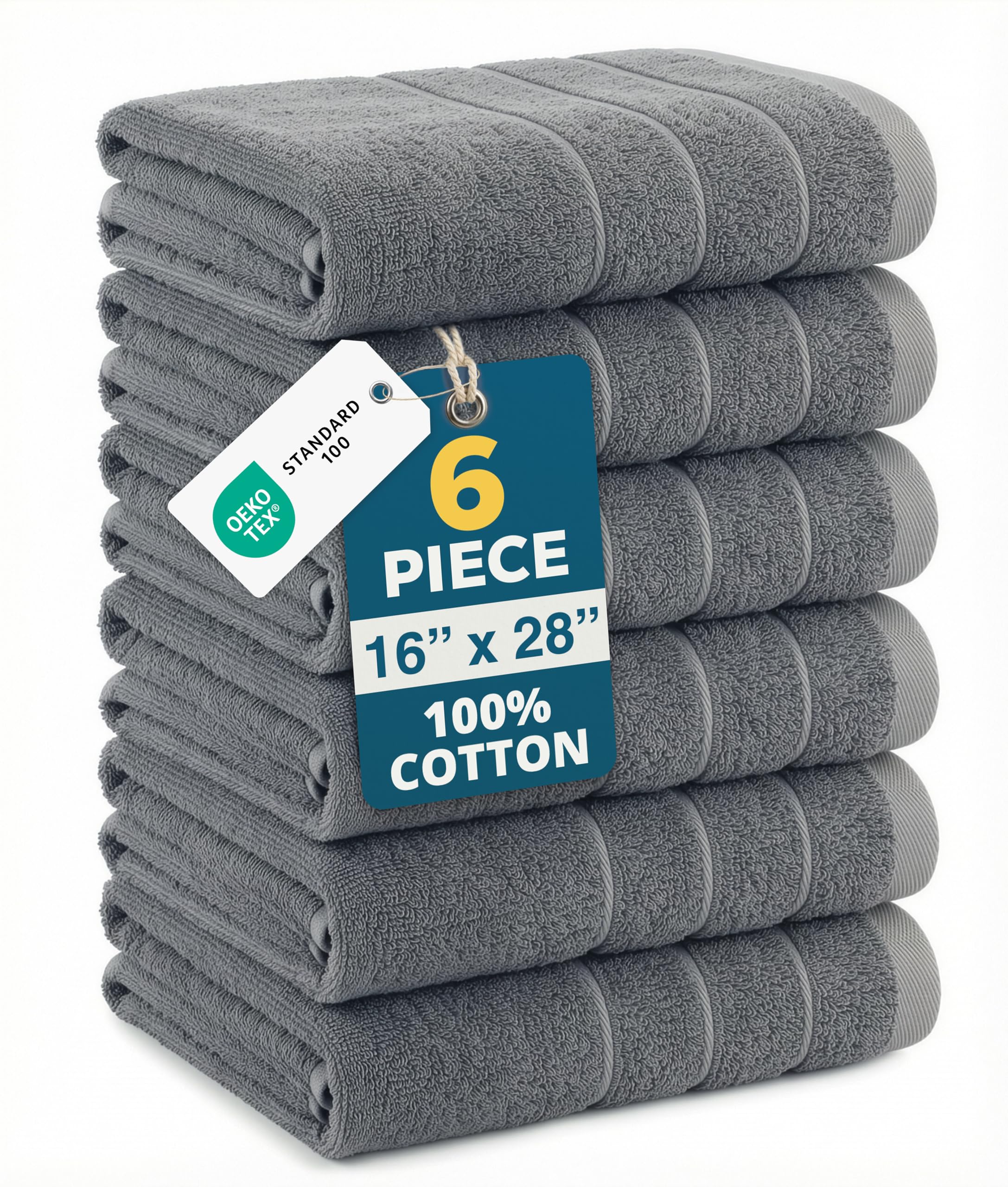 Casa Platino hand towels 16x28 soft edges for gentle daily drying.