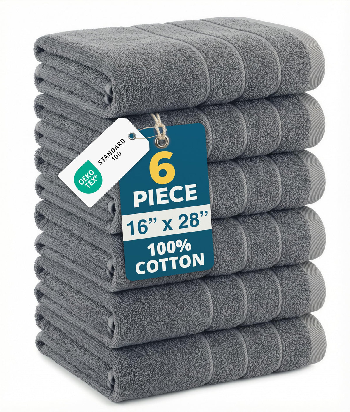 Casa Platino hand towels 16x28 soft edges for gentle daily drying.