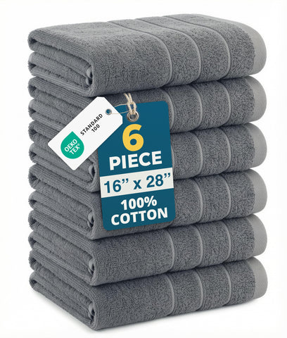 Casa Platino hand towels 16x28 soft edges for gentle daily drying.