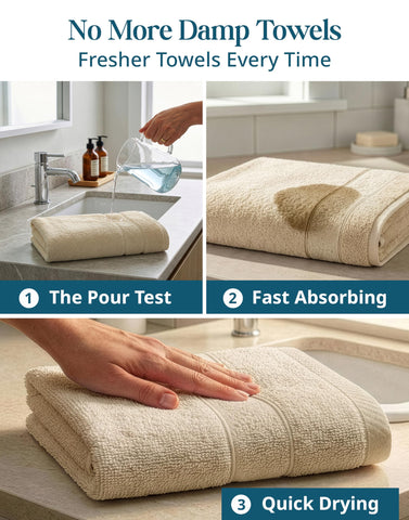 Casa Platino towels with reinforced double-stitched hems suggest durability.